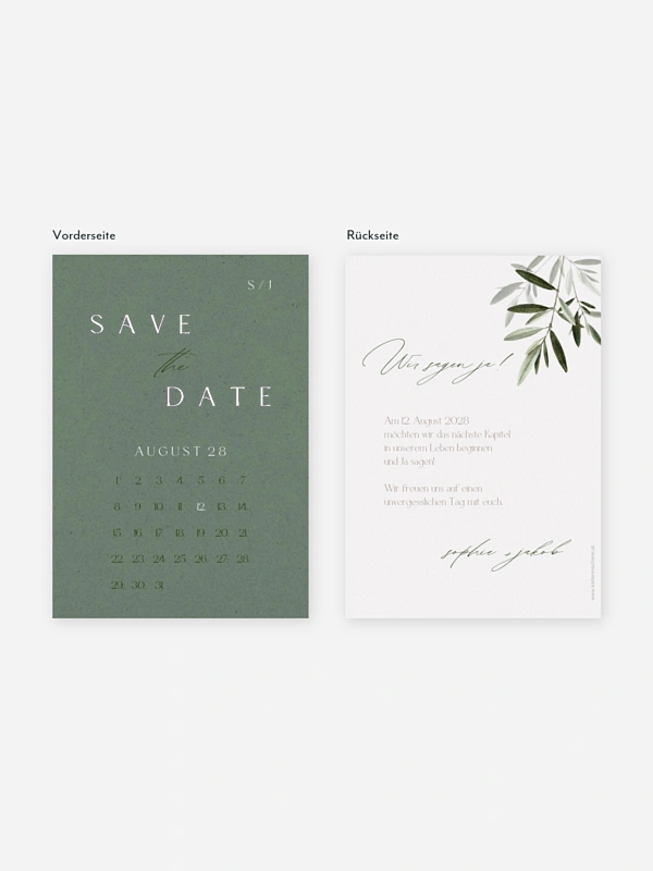 Save-the-Date Karte Tiny Leaves