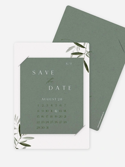 Save-the-Date Karte Tiny Leaves