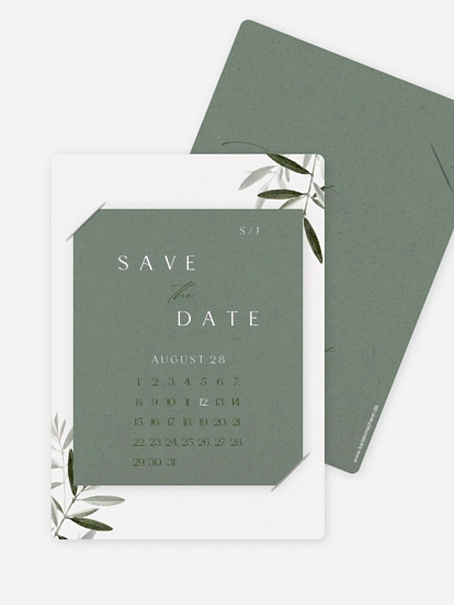 Save-the-Date Karte Tiny Leaves
