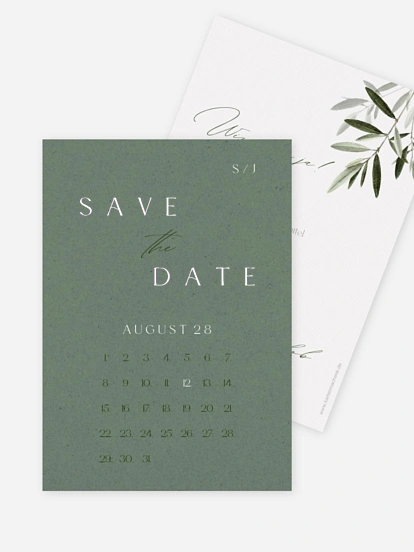 Save-the-Date Karte Tiny Leaves
