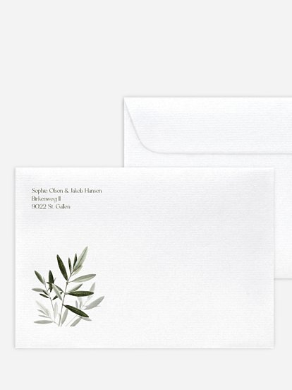 Briefumschlag mit Motiv Tiny Leaves