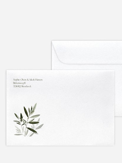 Briefumschlag mit Motiv Tiny Leaves