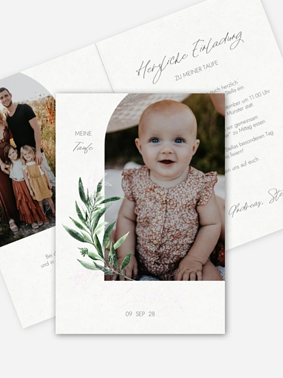 Taufeinladung Botanical Arch