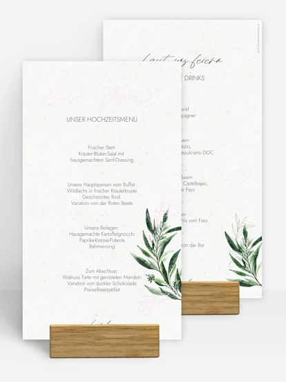 Menükarte Hochzeit Botanical Arch