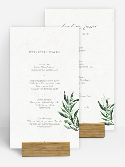 Menükarte Hochzeit Botanical Arch