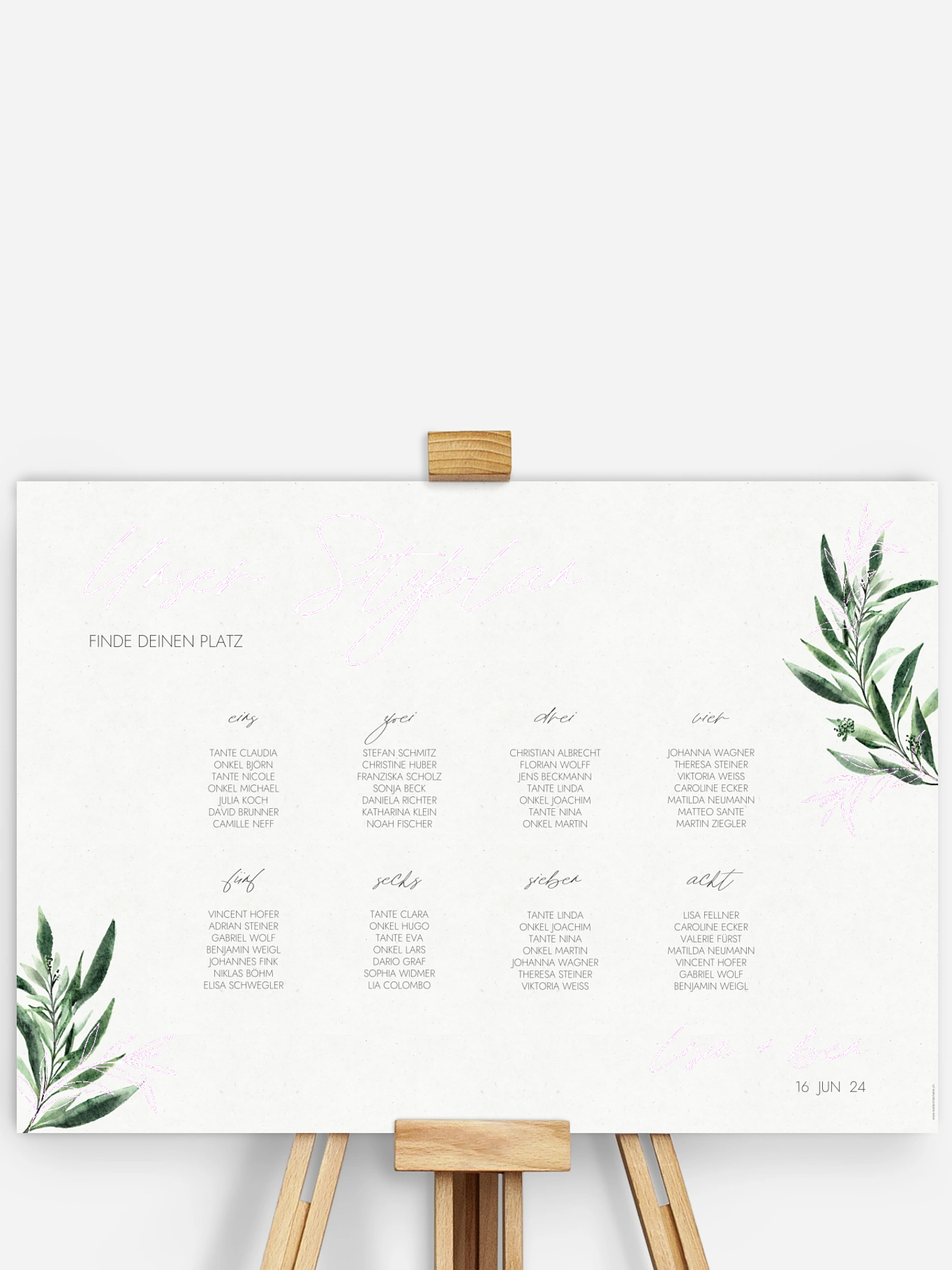 Sitzplan Plakat Botanical Arch
