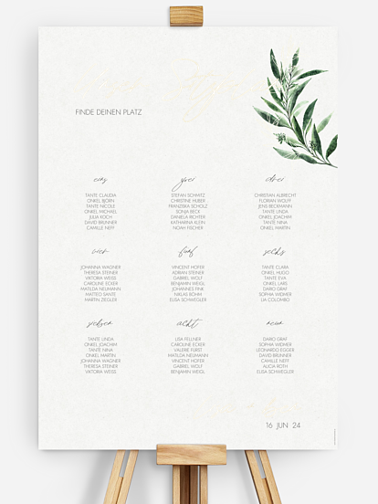 Sitzplan Plakat Botanical Arch