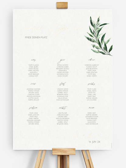 Sitzplan Plakat Botanical Arch