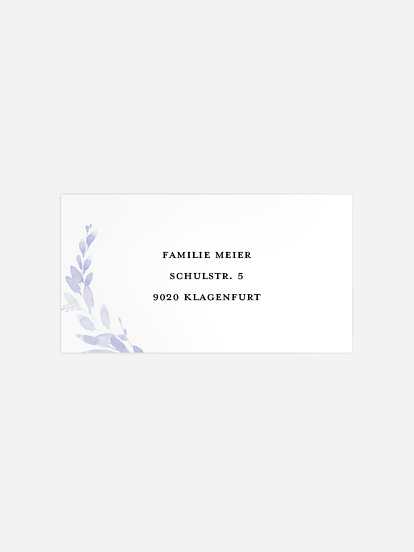 Empfängeraufkleber Trauer Soft Blue