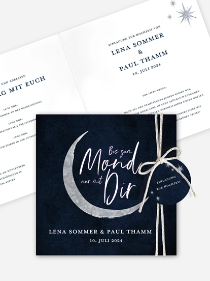 Hochzeitseinladung To The Moon