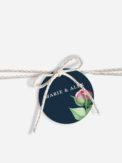 Anhänger mit Band zur Hochzeit Blooming Rose
