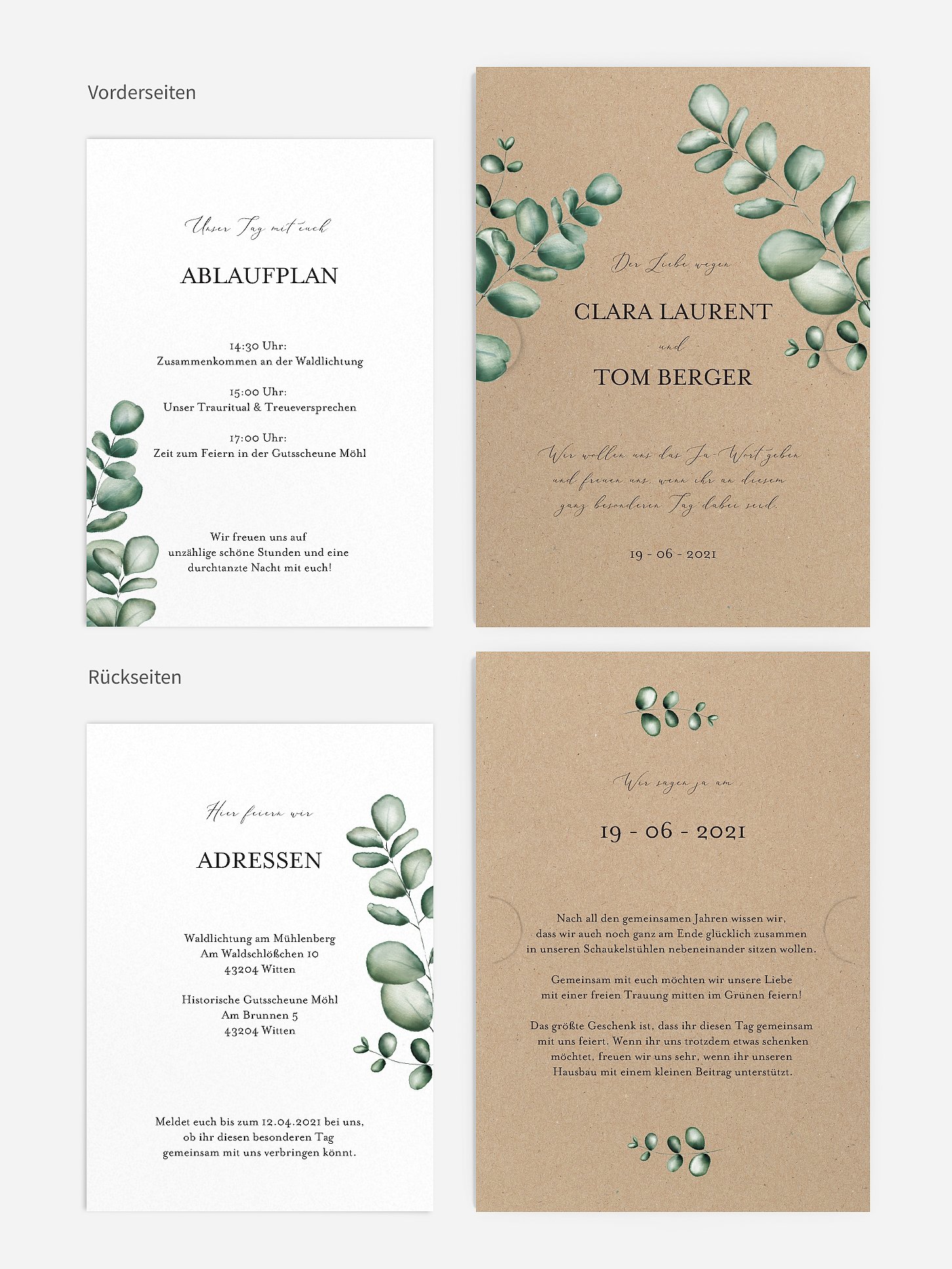 Hochzeitseinladung Forever Green