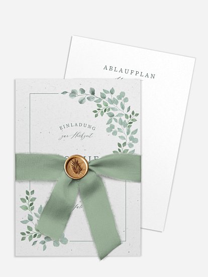 Hochzeitseinladung Watercolor Leaves
