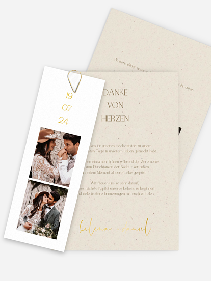 Dankeskarte Hochzeit Modern Photo