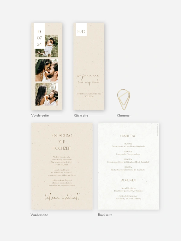 Hochzeitseinladung Modern Photo