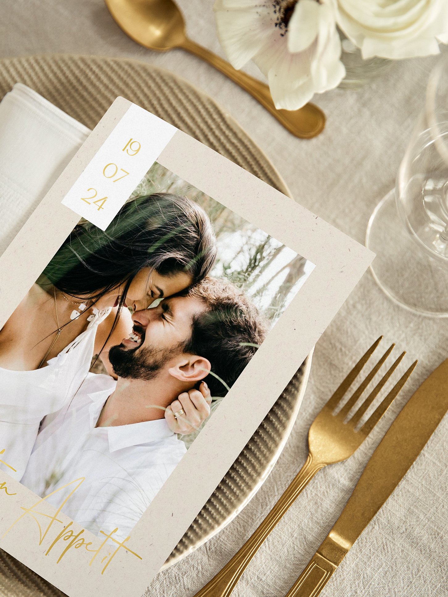 Menükarte Hochzeit Modern Photo