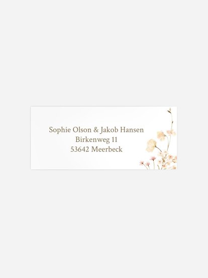 Absenderaufkleber Hochzeit Monogram Bloom