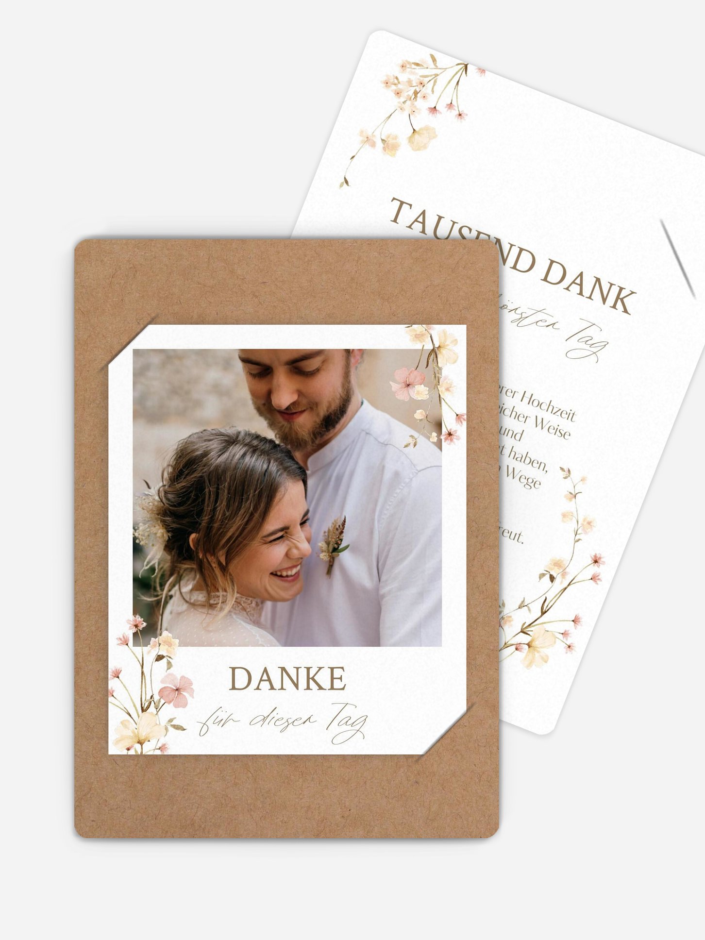 Dankeskarte Hochzeit Monogram Bloom
