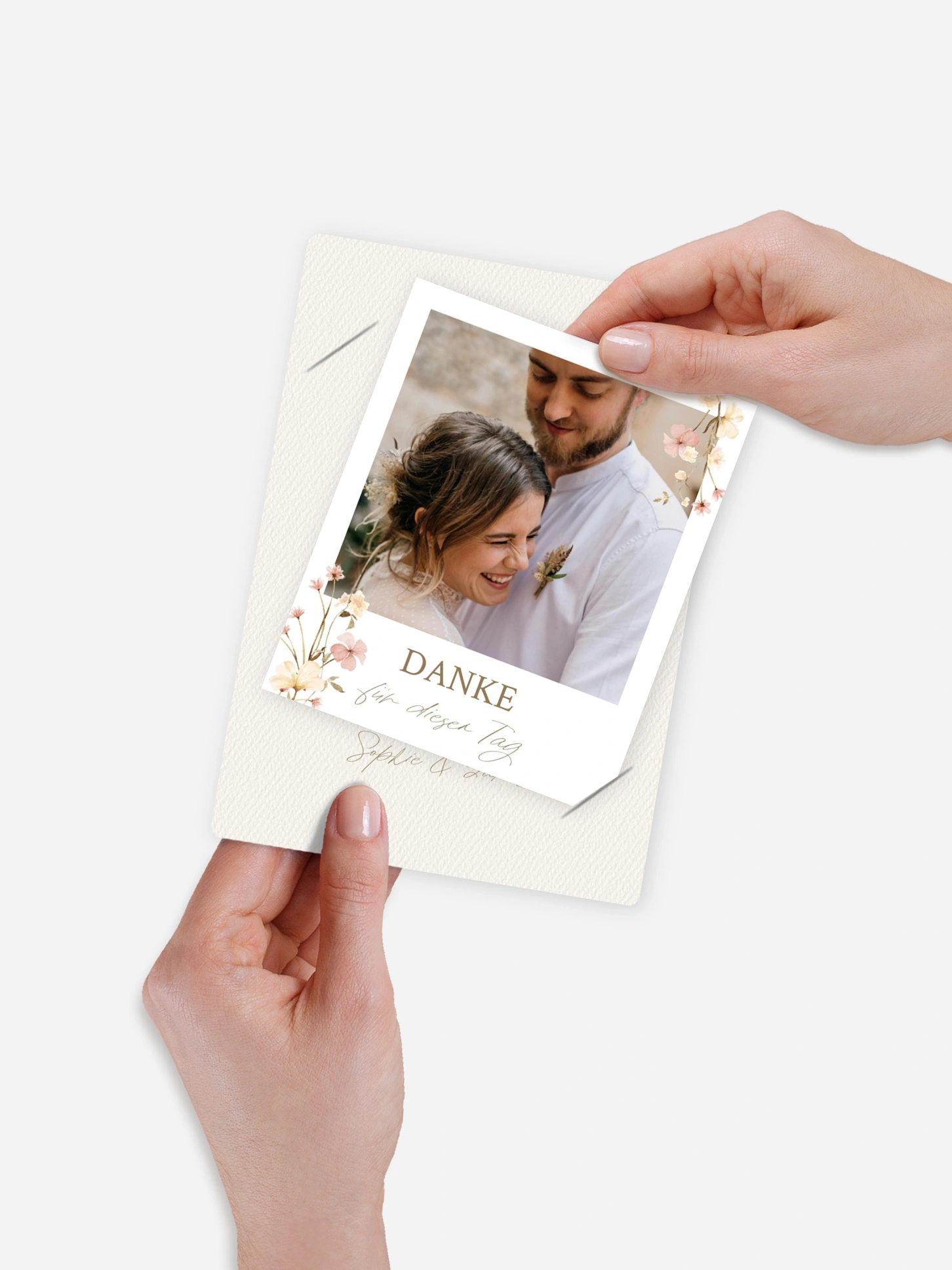 Dankeskarte Hochzeit Monogram Bloom