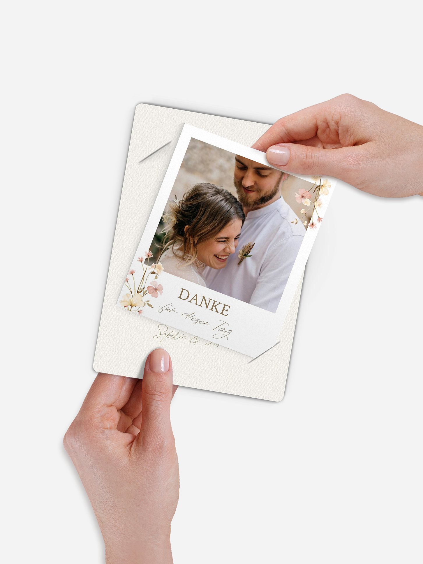 Dankeskarte Hochzeit Monogram Bloom
