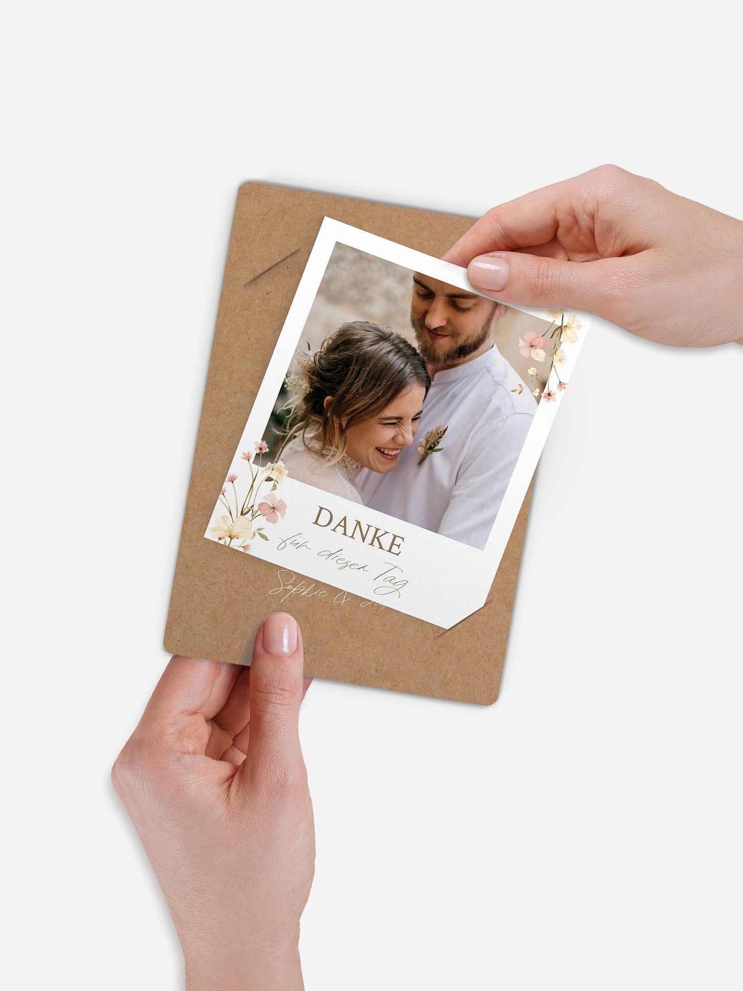 Dankeskarte Hochzeit Monogram Bloom