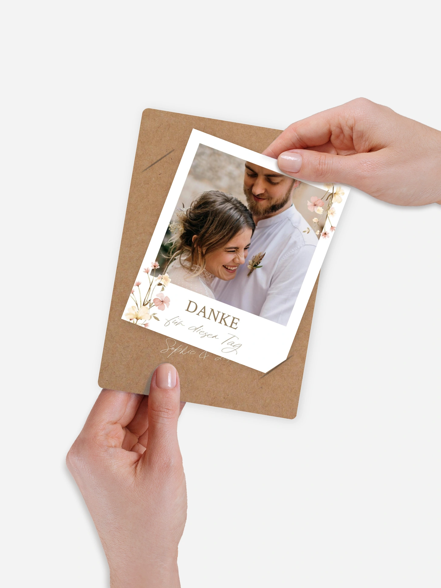 Dankeskarte Hochzeit Monogram Bloom