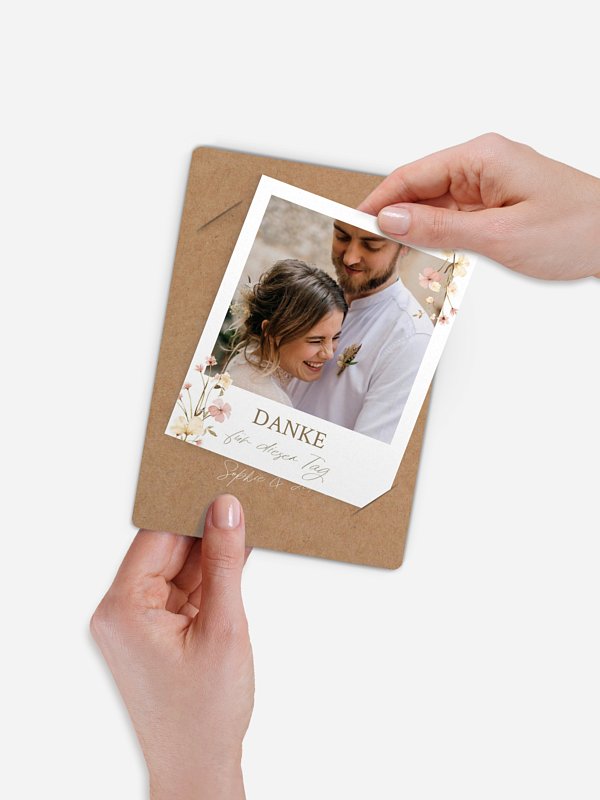 Dankeskarte Hochzeit Monogram Bloom