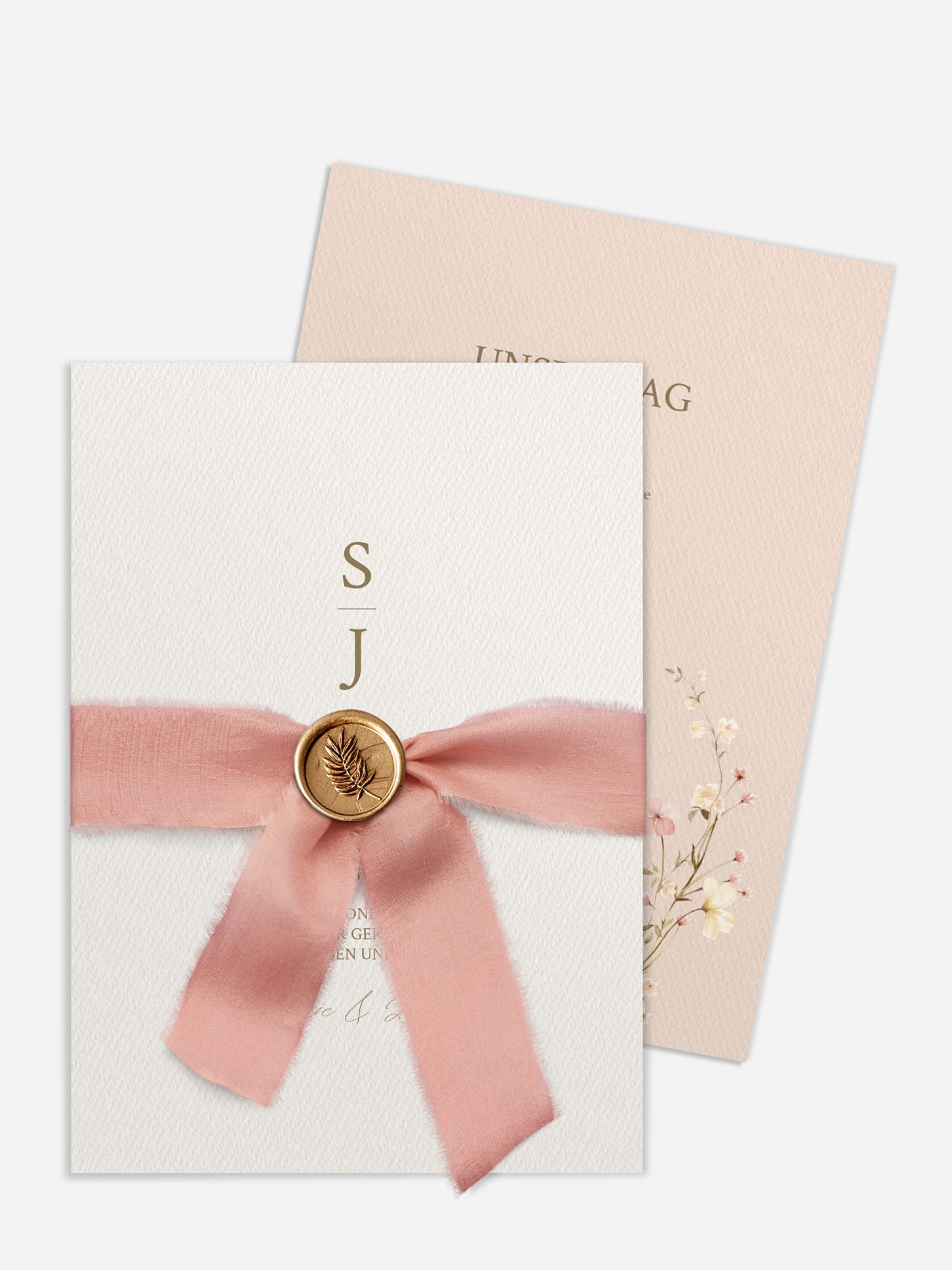 Hochzeitseinladung Monogram Bloom