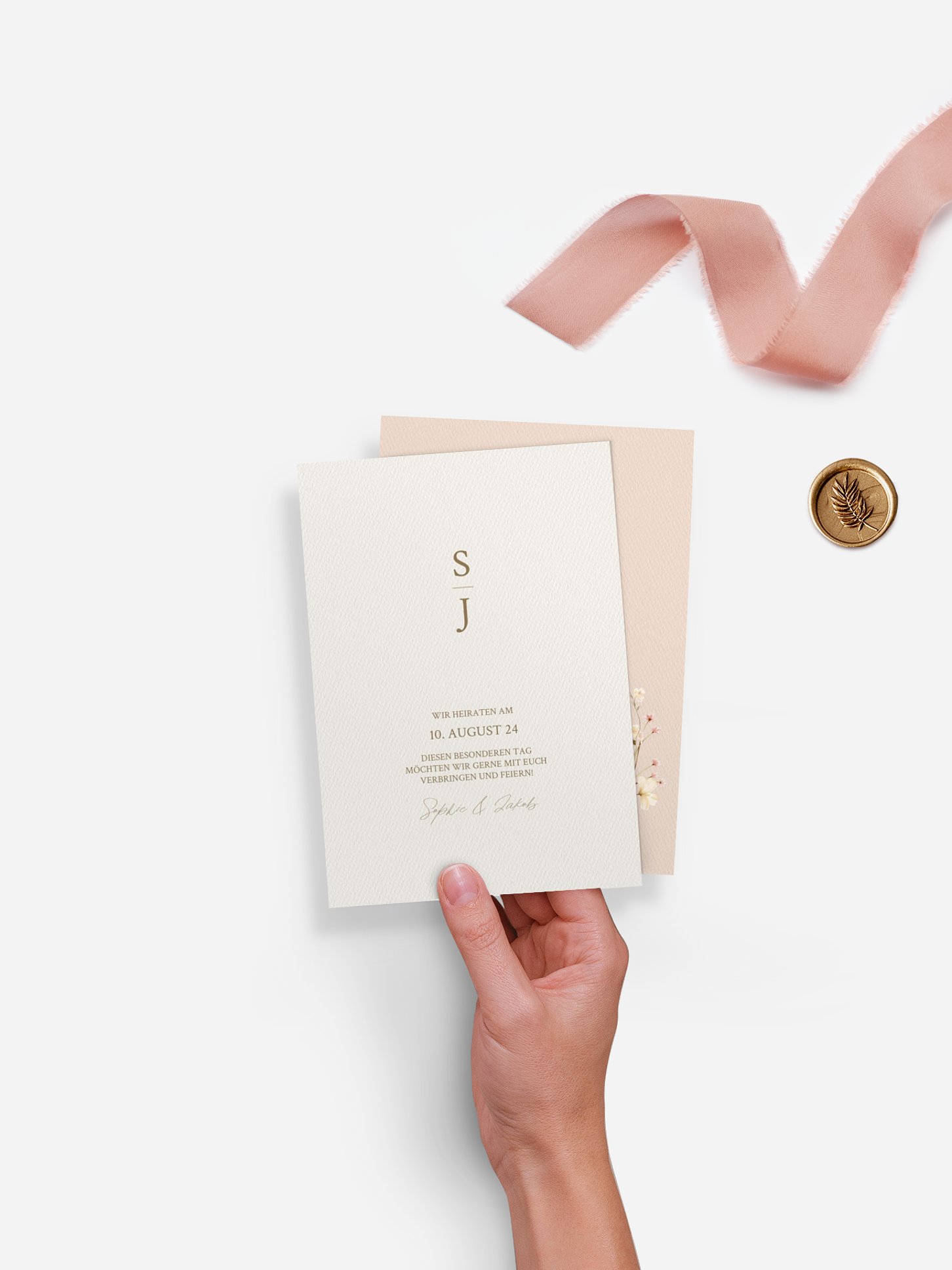 Hochzeitseinladung Monogram Bloom