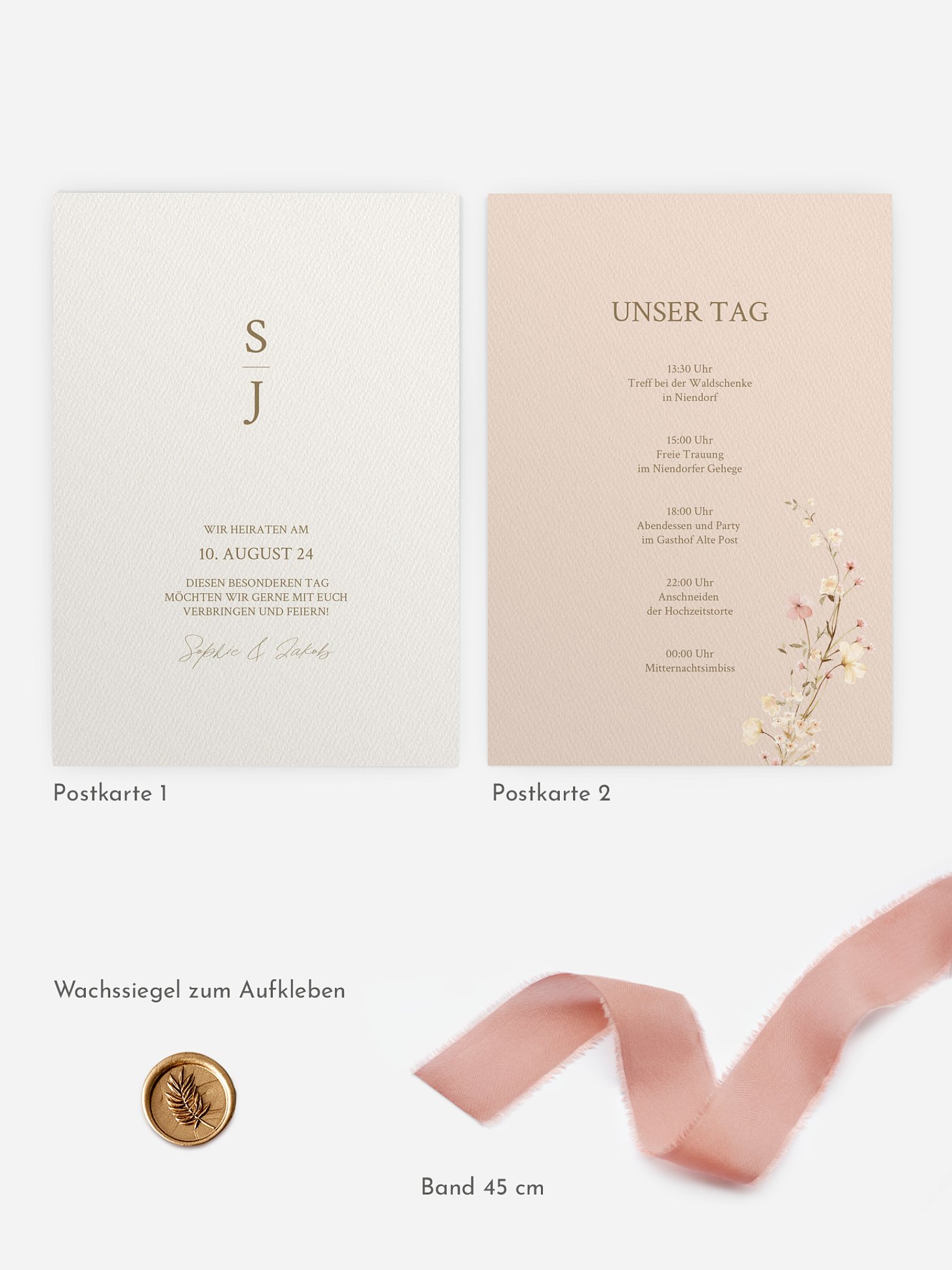 Hochzeitseinladung Monogram Bloom