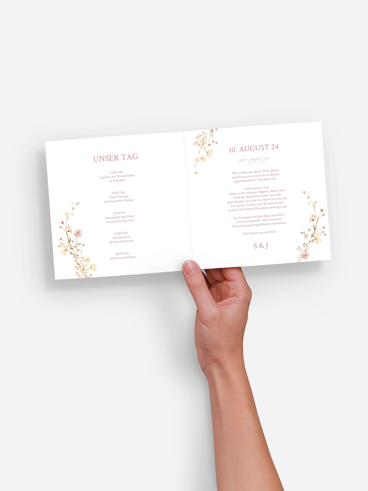 Hochzeitseinladung Monogram Bloom