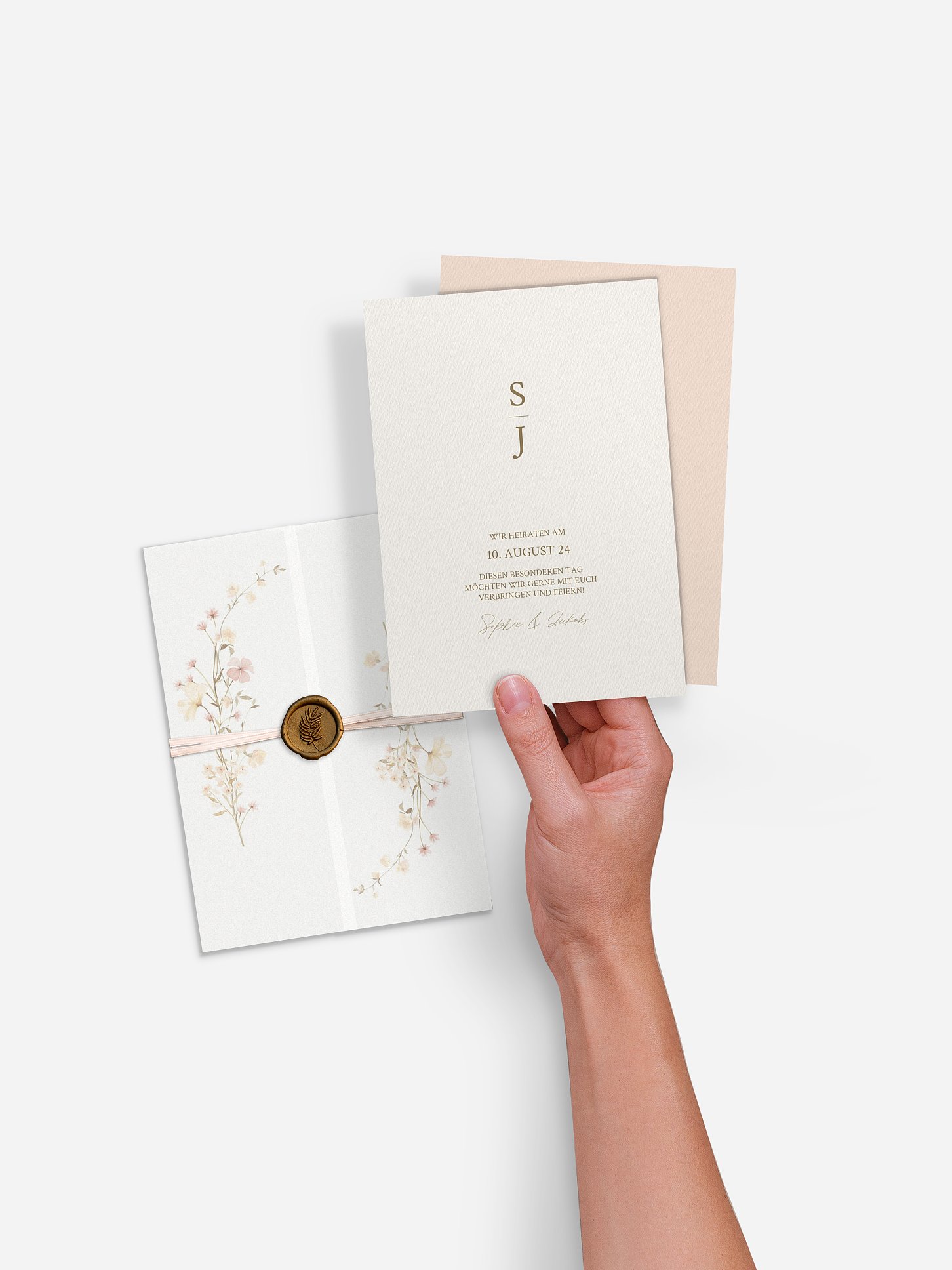 Hochzeitseinladung Monogram Bloom