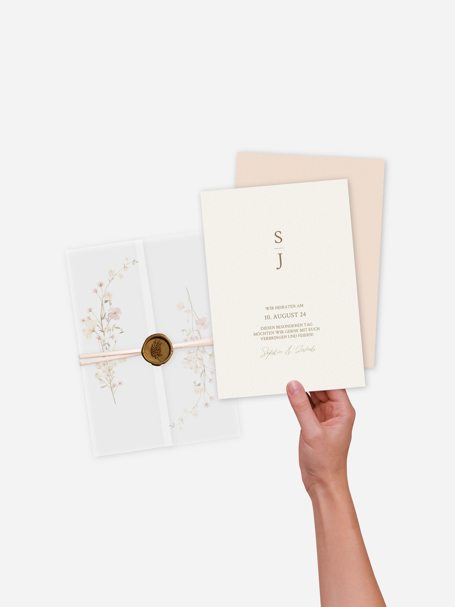 Hochzeitseinladung Monogram Bloom