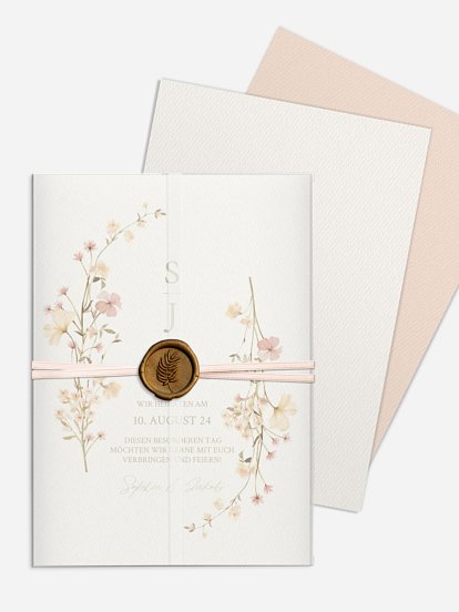 Hochzeitseinladung Monogram Bloom