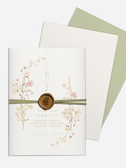 Hochzeitseinladung Monogram Bloom