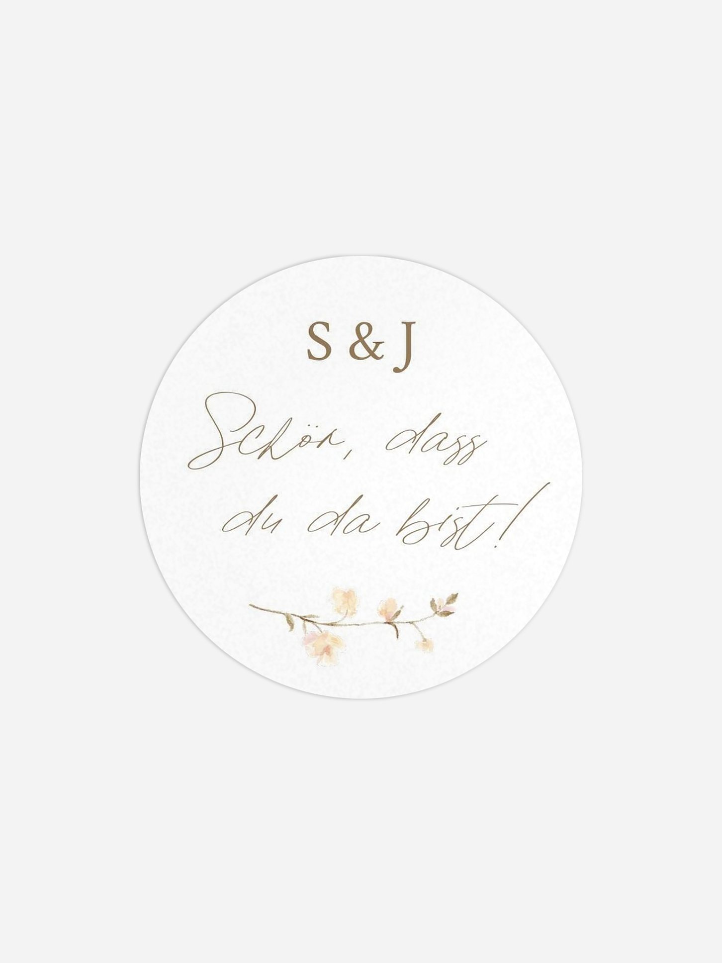 Geschenkaufkleber Hochzeit Monogram Bloom
