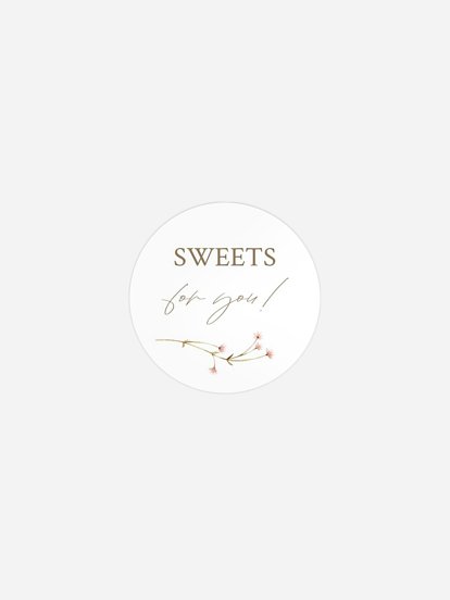 Geschenkaufkleber Hochzeit Monogram Bloom