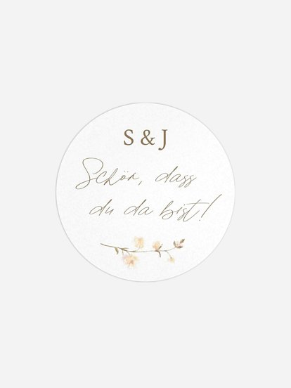 Geschenkaufkleber Hochzeit Monogram Bloom