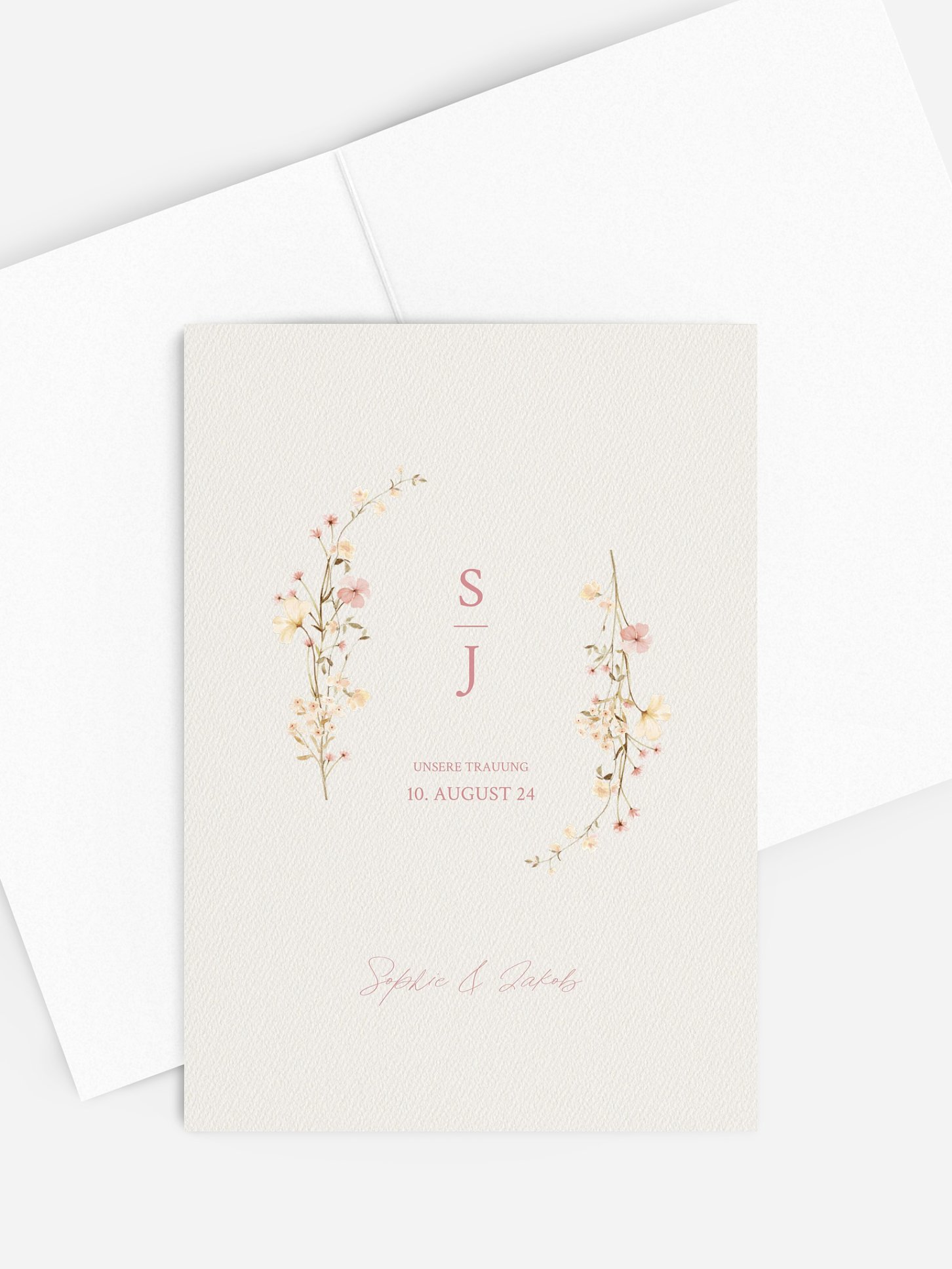 Kirchenheft Hochzeit Monogram Bloom