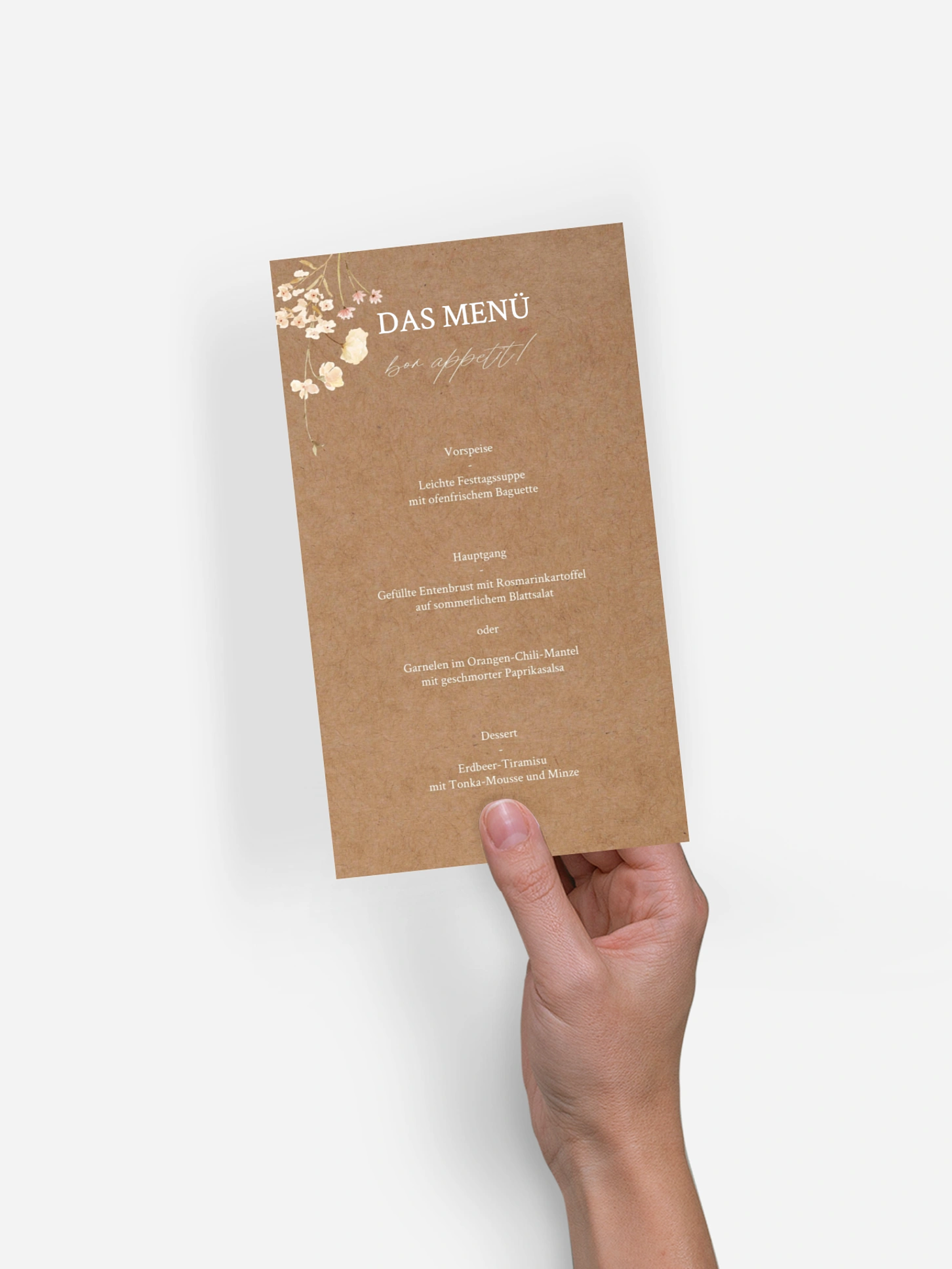Menükarte Hochzeit Monogram Bloom