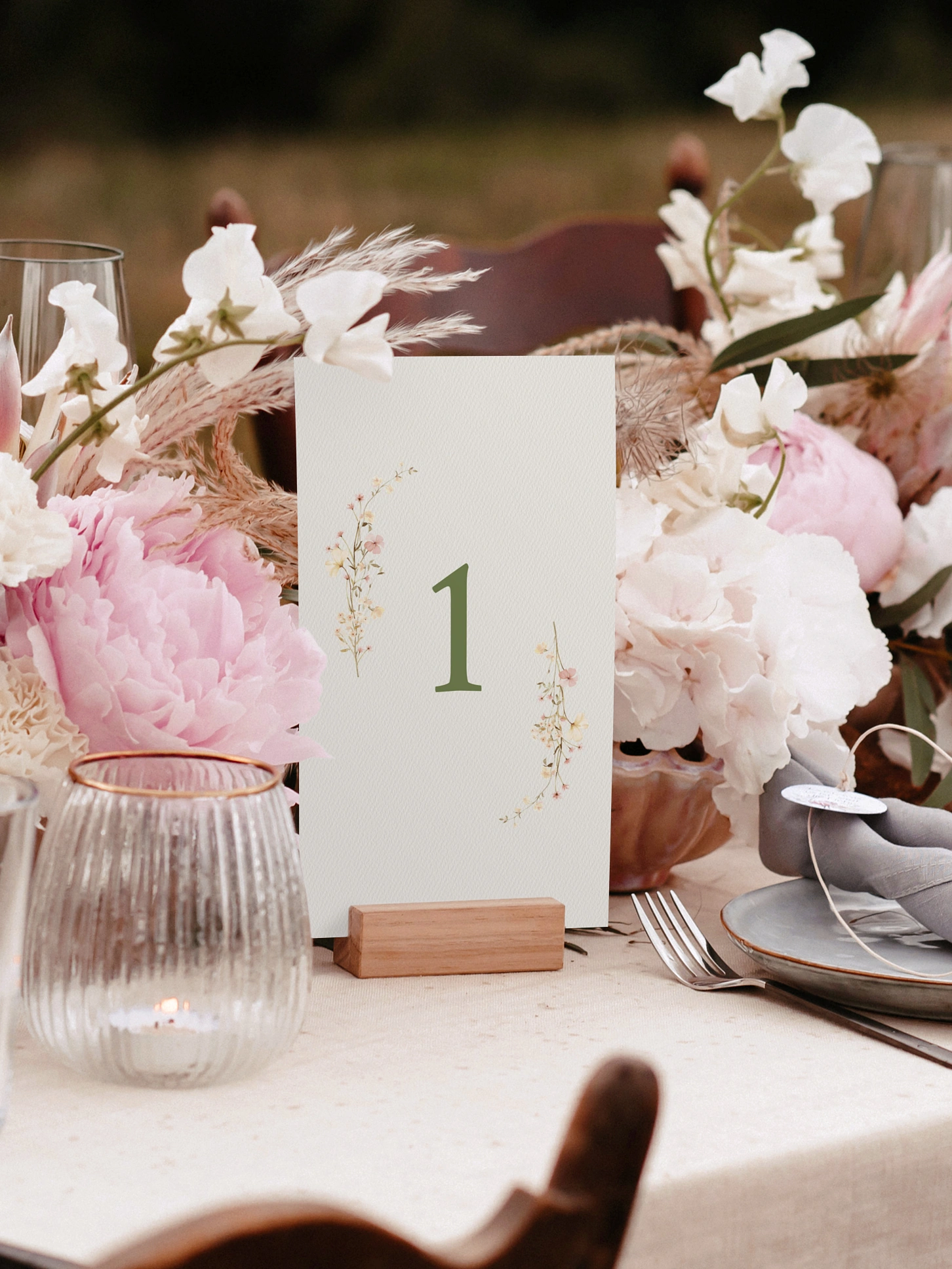 Tischnummer Monogram Bloom