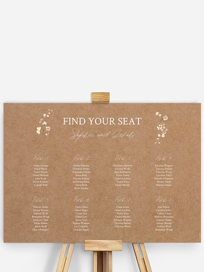 Sitzplan Plakat Monogram Bloom