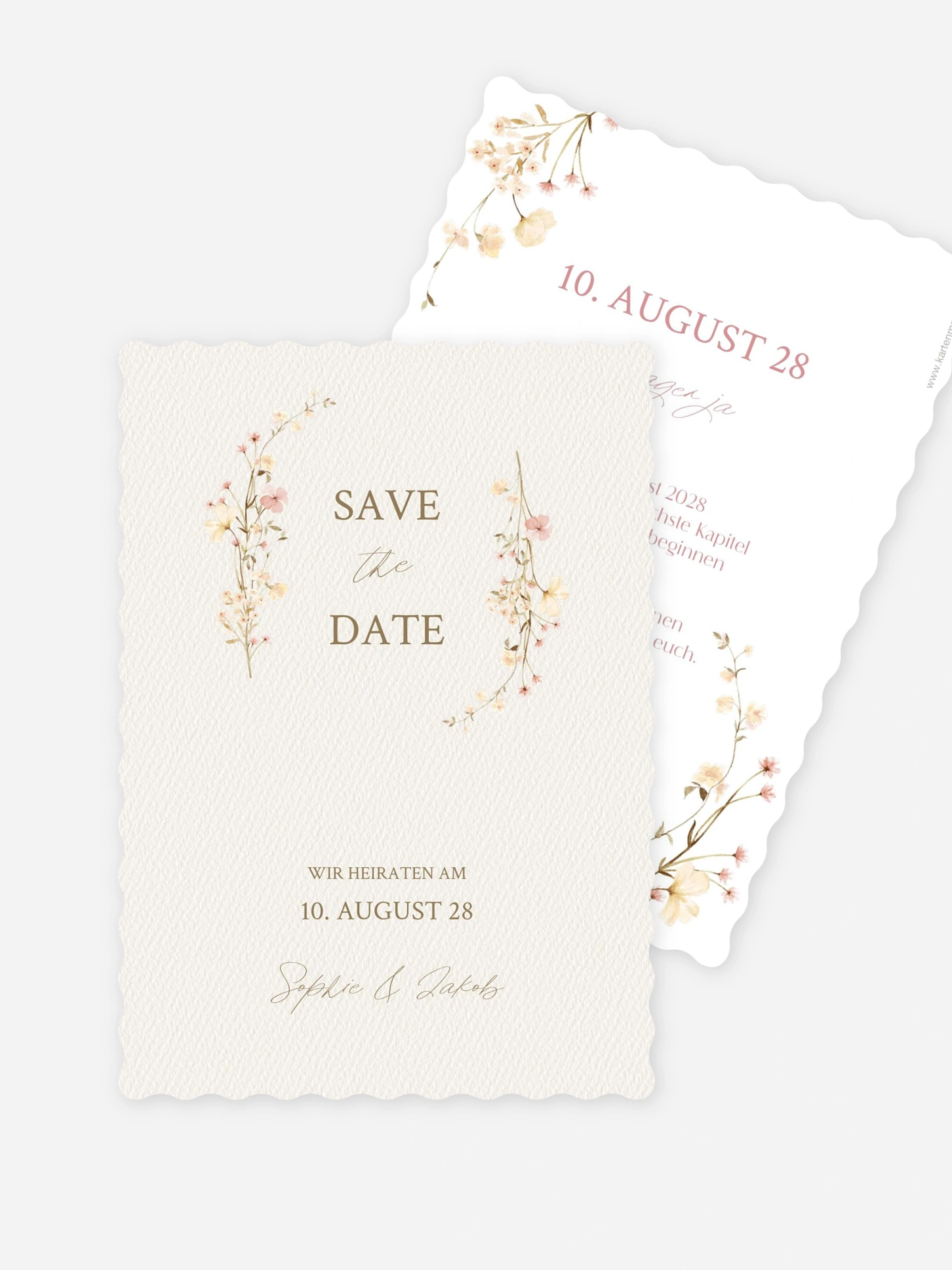 Save-the-Date Karte Monogram Bloom