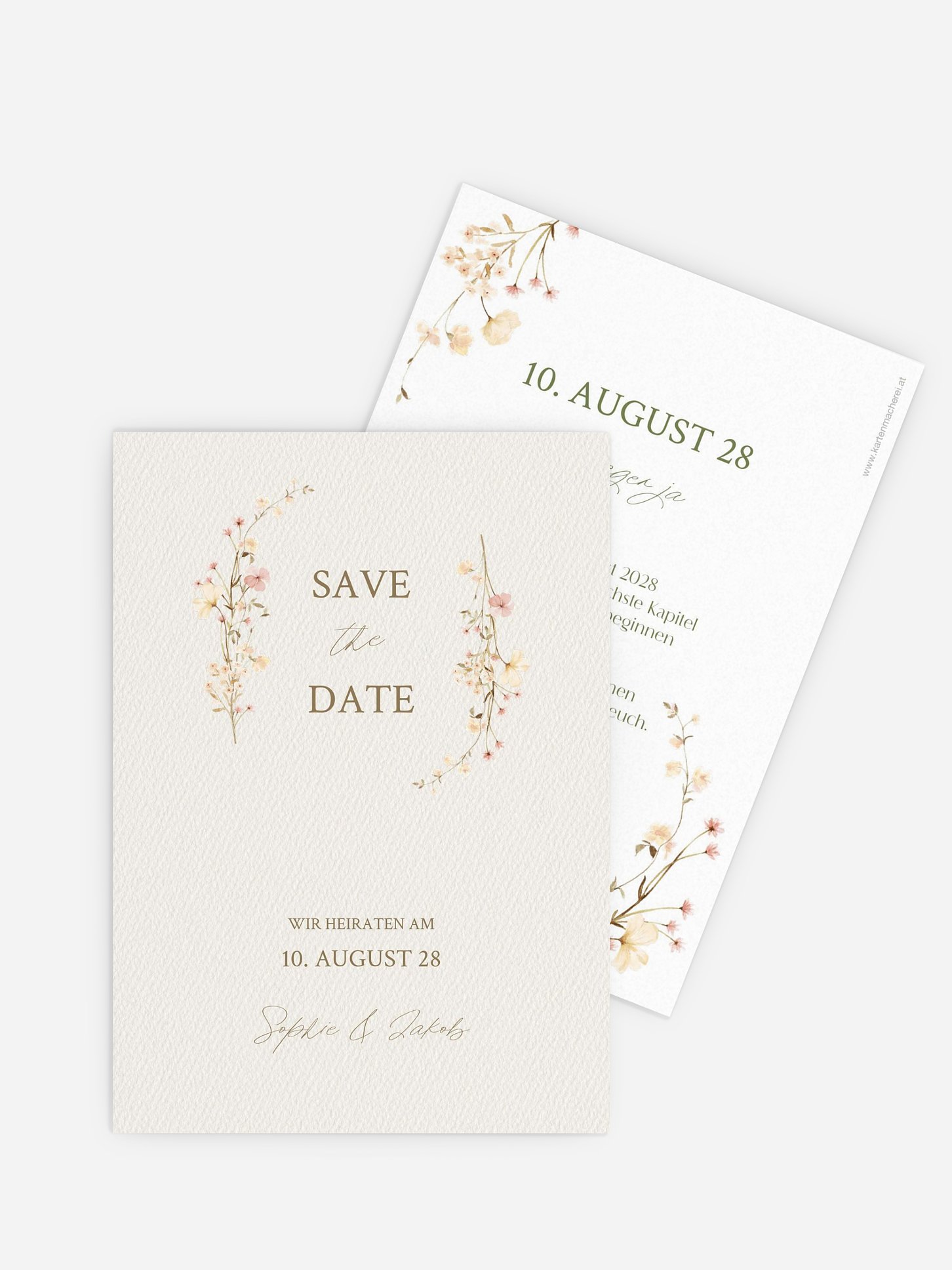 Save-the-Date Karte Monogram Bloom