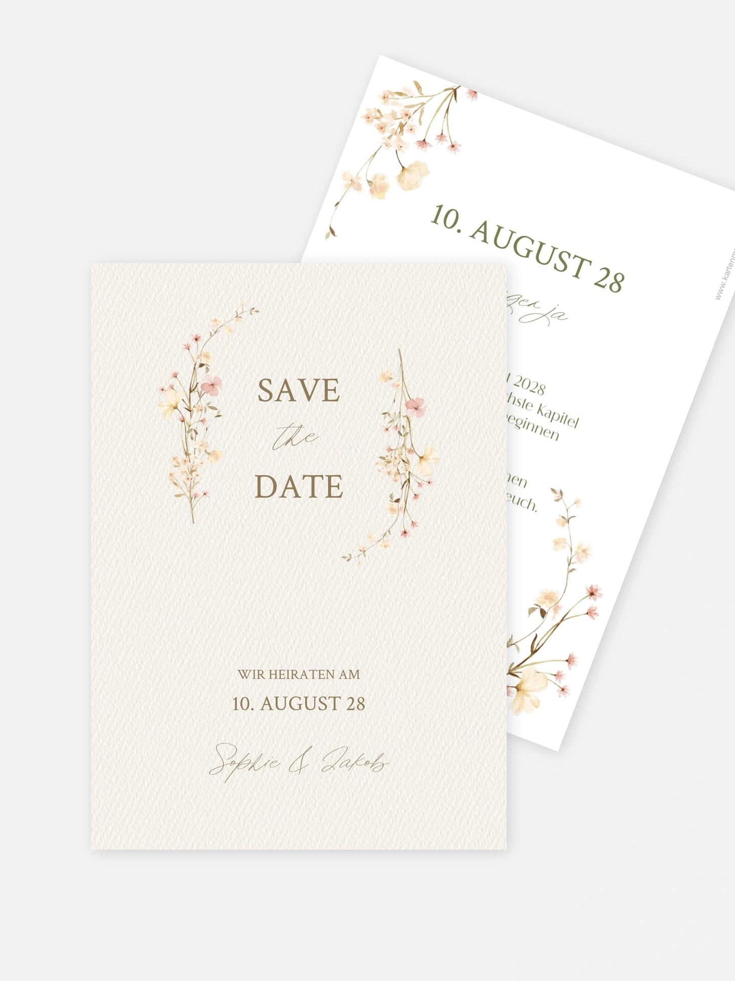 Save-the-Date Karte Monogram Bloom