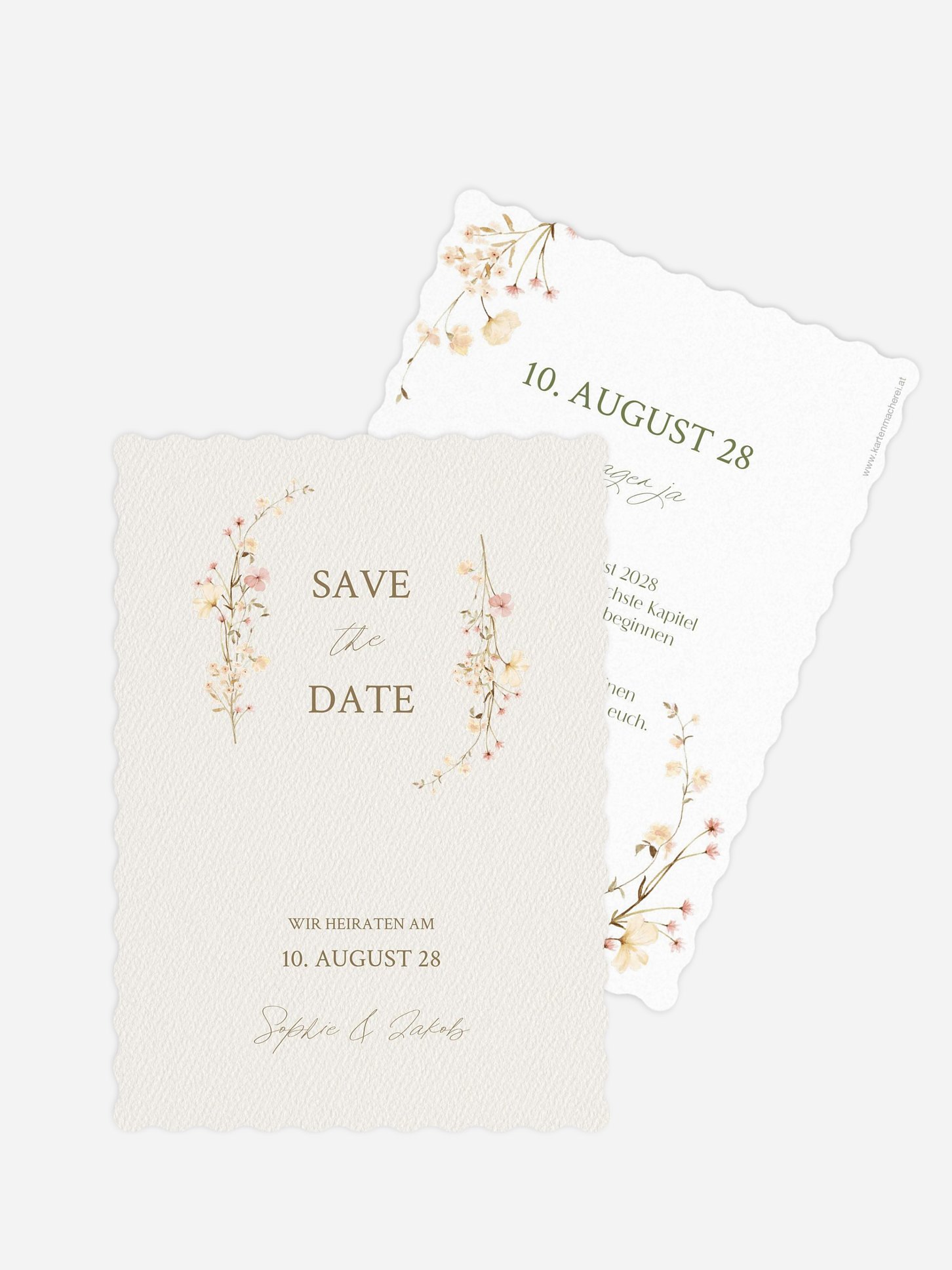 Save-the-Date Karte Monogram Bloom