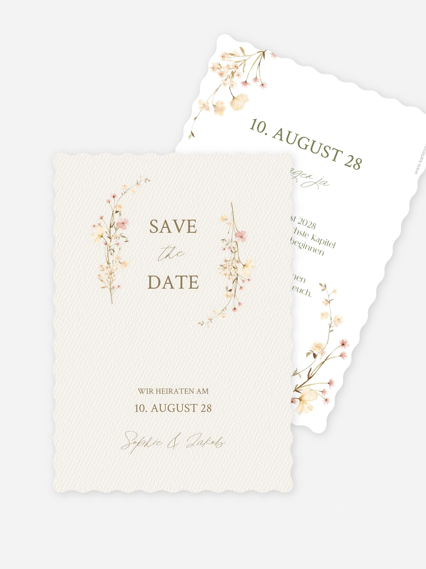 Save-the-Date Karte Monogram Bloom