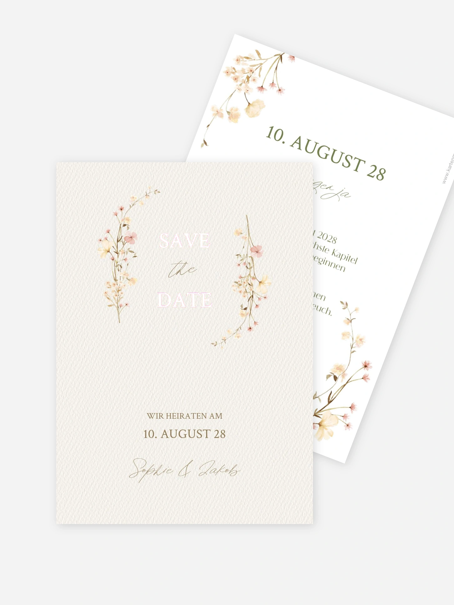 Save-the-Date Karte Monogram Bloom