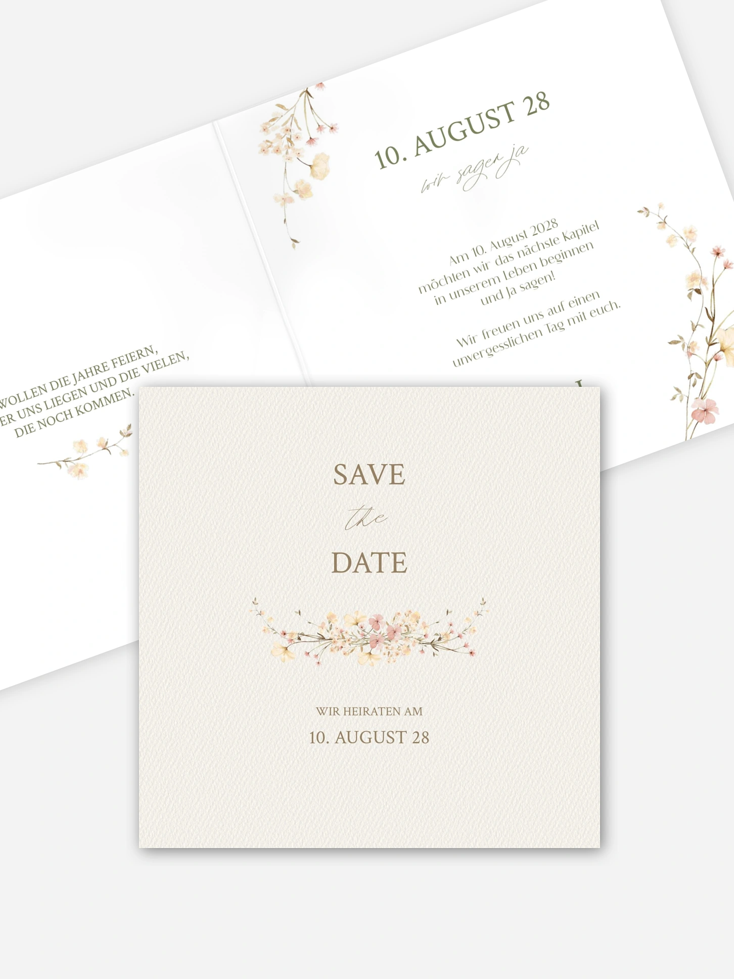 Save-the-Date Karte Monogram Bloom