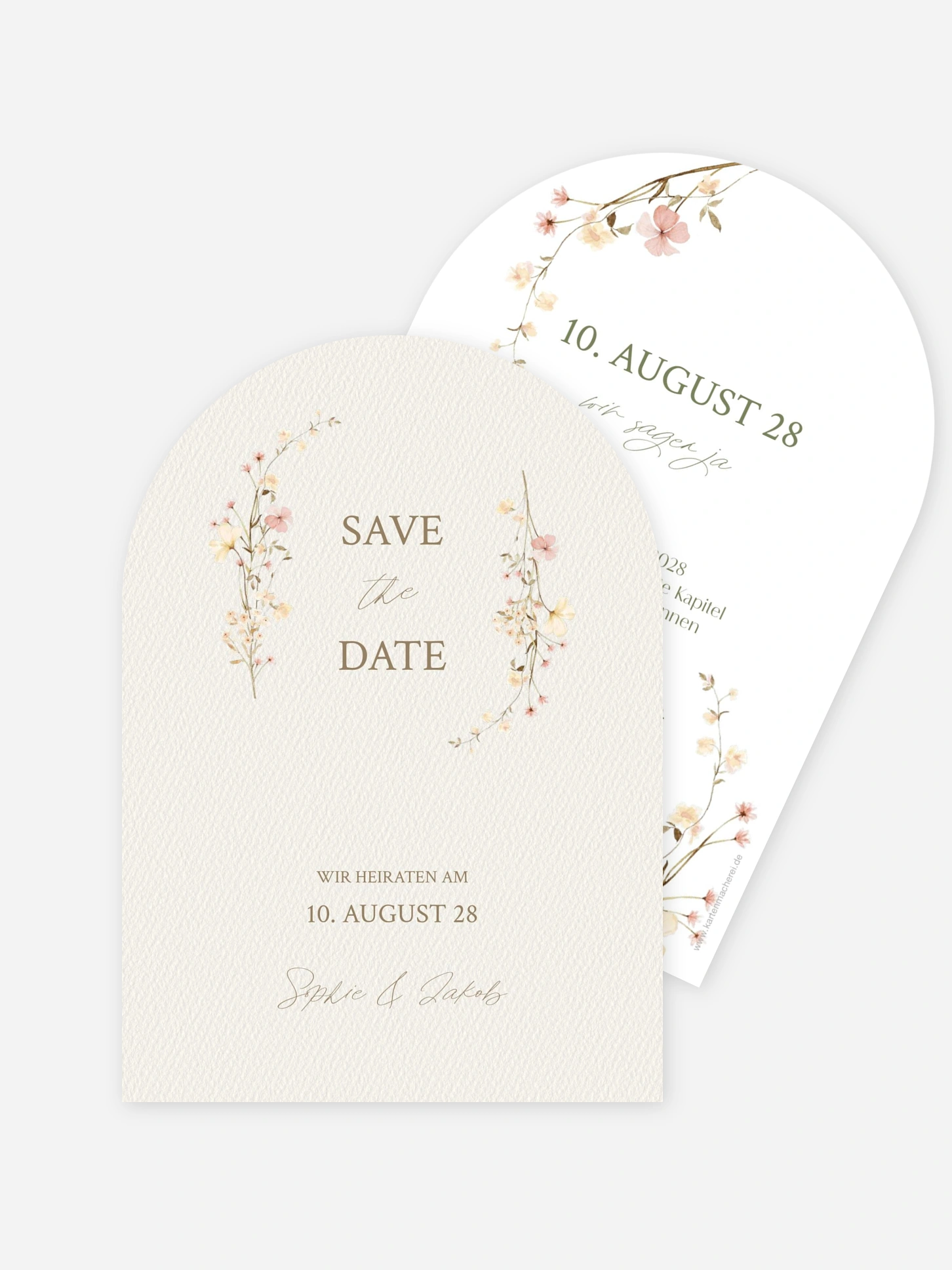 Save-the-Date Karte Monogram Bloom